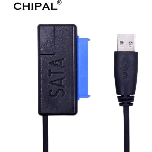 CHIPAL 5Gbps USB 3.0 to 7+15 22Pin SATA Converter Dual LED Indicator for 2.5 Inch SATA III SSD Hard Disk Drive HDD Adapter