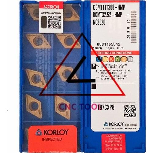 DCMT11T308-HMP NC3020 10pcs Original Korea KORLOY Cutting Tool
