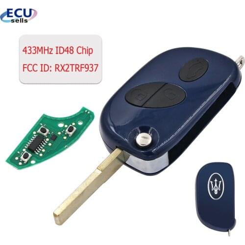 Smart Remote Key Fob for Maserati GranTurismo Quattroporte GranCab 2005-2017 ASK 433MHz ID48 Chip FCC ID: RX2TRF937