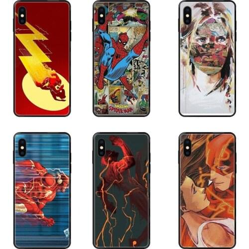 For Galaxy A70 A71 A70E A5 A6 A7 A8 A10 A10S A20 A20S A20E A21S A30S A40 A50 2017 2018 Comic Book Collages Flash Man Black Soft