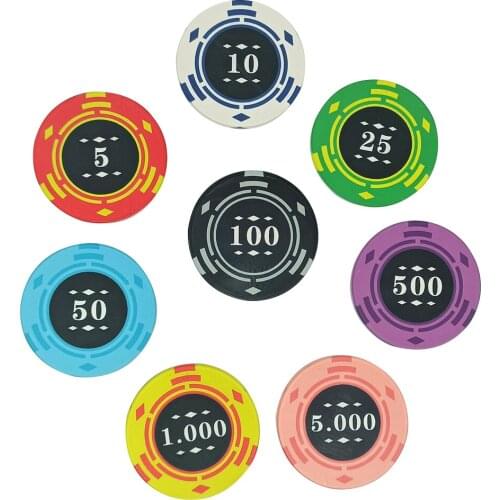 Any Design Can Do High Quality 39mm Professional Ceramic Chip of 10g Ceramic Poker Chips