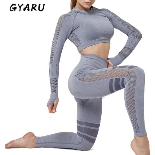 GYARU Yoga Clothing Set Sports Suit Women Sportswear Outfit Fitness Set Athletic Wear Gym Seamless Workout Clothes For Women
