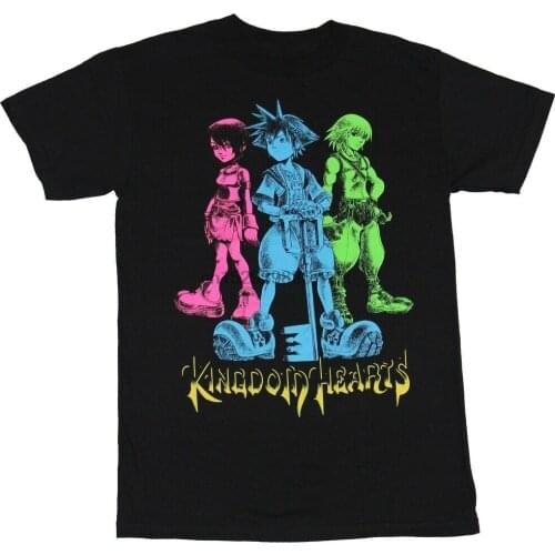 Kingdom Hearts Mens T-Shirt - Neon Pink Blue Green Sora More Image