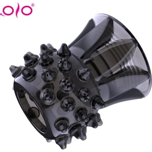 OLO Male Penis Delay Ring Foreskin Ring Comfortable Stimulation TPE Elastic Delay Ejaculation Lock Ring Couples Adult Products