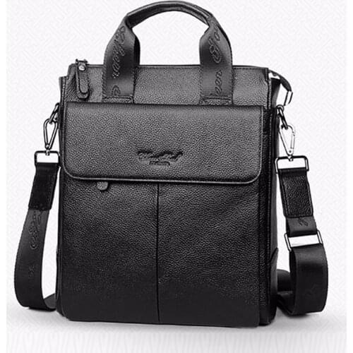 Men Genuine Leather Business Briefcase First Layer Cowhide Shoulder Messenger Casual Bag High Quality Famous Brand Tote Handbag