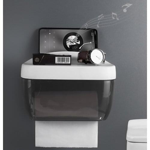 GURET Wall-Mounted Toilet Paper Holder Hygienic Paper Dispenser Multifunction Waterproof Tissue Storage Box Bathroom Accessories