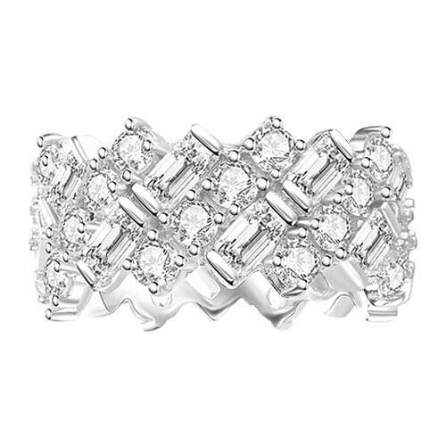 2020 New Luxury Full Crystal Ring Rhinestones Zircon Finger Ring Bridal Lady Party Jewelry Anniversary Wedding Ring Gift