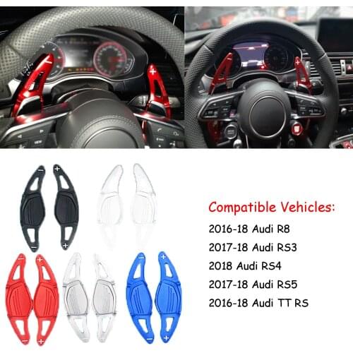 HOT New Styling Aluminum Car Steering Wheel Shift Paddle Extension For Audi R8 (2016-2018) RS3 (2017) TT RS (2016-2018) RS4 RS5
