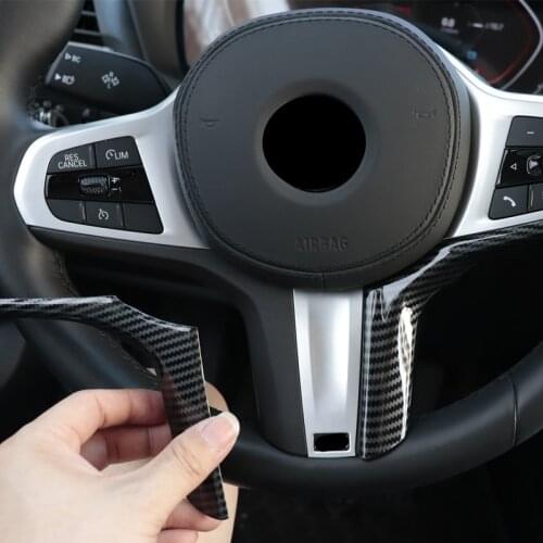 New Product 2PCS carbon fibre M Sport Steering Wheel Decoration Car Accessories For BMW G20 G30 F44 X3 G01 X4 G02 X5 G05 X6 G06