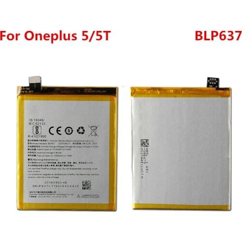 Oneplus5T Original Battery For Oneplus 5 / Oneplus 5T One Plus 3300mAh BLP637 Replacement Li-ion Polymer Battery Repair Parts