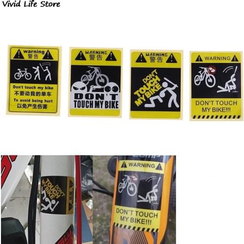 1pc DONT TOUCH MY BIKE Bicycle Warning Sticker Waterproof Decal Waterproof Decorative Cycling Accessories
