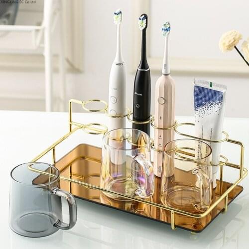 Bathroom Supplies, Toothbrush Cup, Mouthwash Cup, Toothbrush Holder, Light Luxury Glass Bathroom Cup, Sink Shelf, Toiletry Set