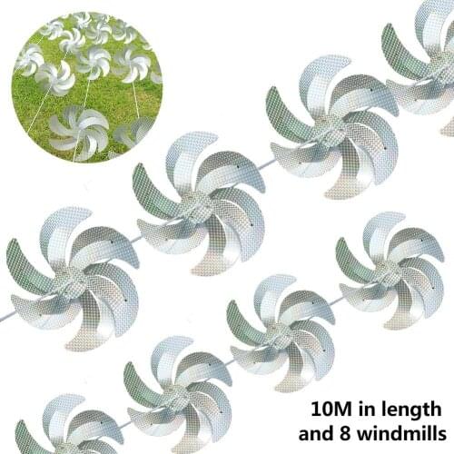 Garden Bird Windmill Durable Beautiful Reflective Bird Scare Driving Windmill String for Courtyard Decor #W0