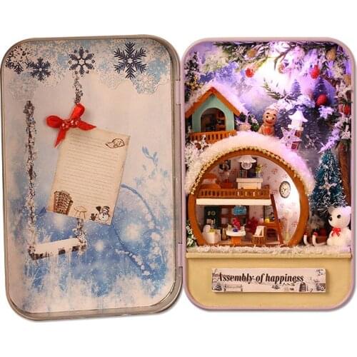 Ice and Snow Holiday Diy Cabin Handmade Box Secretly Assembly House Model Toys