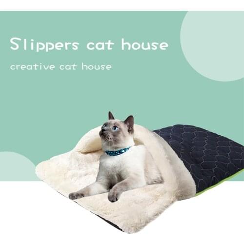 Warm Cat Sleeping Bag House Pets Bed Winter Plush Nest Cushion Puppy Cat Mat Kennel Soft Bed for Small Dogs Cats Pets Products