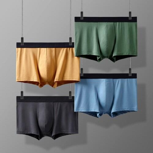 4Pcs Men Boxers Man Short Breathable Flexible Comfortable Shorts Boxers Lovely Patchwork color Panties