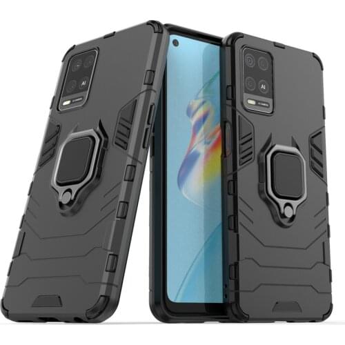 Shockproof Bumper For OPPO A54 Case For OPPO A54 Cover Silicone TPU Armor PC Stand Protective Phone Cover For OPPO A54 Fundas