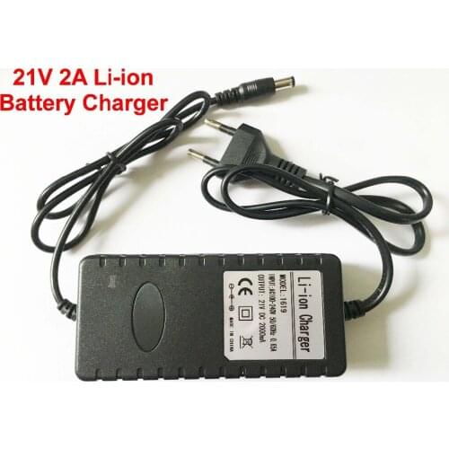 50pcs 21V 2A 2000mA Lithium Battery Charger Electric Screwdriver 18V 5Series 18650 Lithium Battery Charger DC 5.5 mm* 2.1 mm