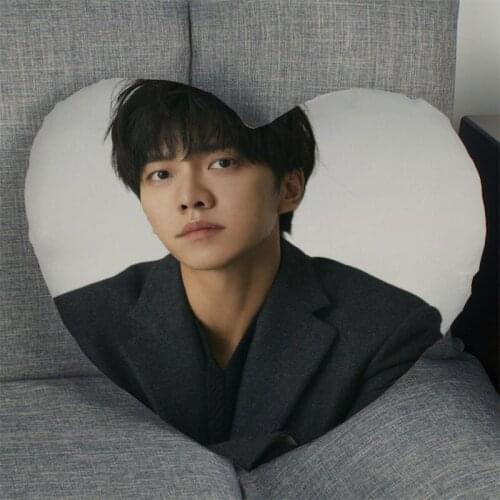 Hot Sale Actor Lee Seung Gi Pillow Case Heart Shaped Zipper Pillow Cover Satin Soft No Fade Pillow Cases Home Textile Decorative