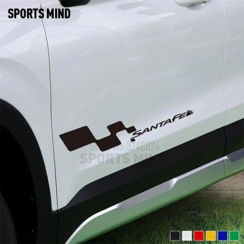1 Pair SPORTS MIND Door Car Sticker Decal Automobiles Vinyl Car Styling For Hyundai Santa fe Santafe Exterior Accessories