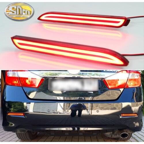 2PCS For Toyota Alphard 2015 - 2019 2-in-1 Functions Car LED Rear Fog Lamp Bumper Light Auto Brake Light Reflector