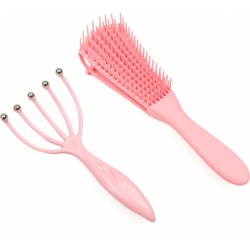 2pcs Hair Brush Scalp Massage Hair Comb Plastic Scalp Massage Comb Set Relieve Fatigue Curly Hairbrush Women Men Salon