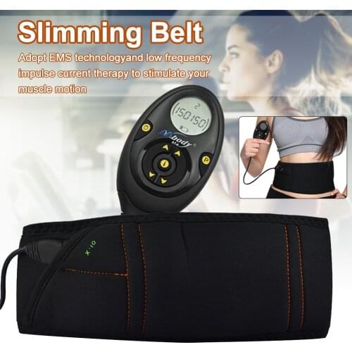220W 3.7V Black Electric Vibration Slimming Belt Ergonomic Loss Weight Detachable Waist Wrap Abdomen Massager Adjustable Modes