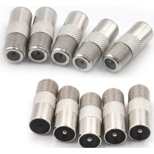 5pcs/lot High Quality STB Quick Plug RF Coax F Female To RF Male Connector TV Antenna Coaxial Connector
