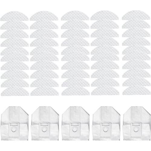55Pcs For Roidmi EVE Plus Robot Vacuum Cleaner Dust Bag Disposable Mop Cloth Cleaning Replacement Parts