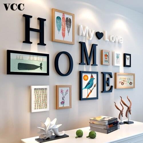 Wood Pictures Frames For Wall Hanging Picture Frame With Letters Wall Art Wedding Couple Recommendation Photo Frame Home Decor