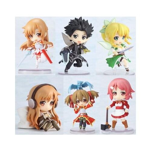 Anime Q Version 6 Sword Art Online Asuna Kirito Egg Model Figure