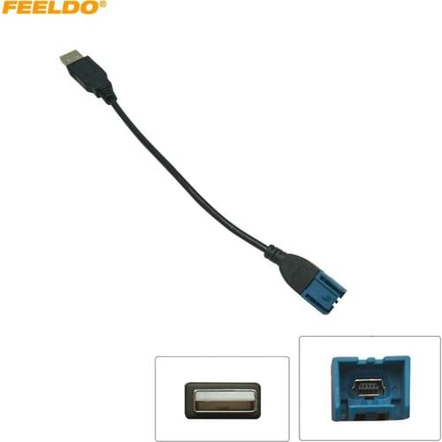 FEELDO Car Audio Input Media Data Wire 2.0 USB To Mini USB Port Cable Adapter For Nissan Ford Series USB AUX Transfer #HQ7069