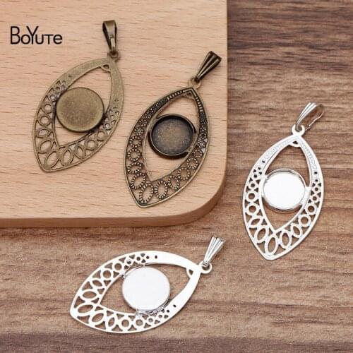 BoYuTe Custom Made (200 Pieces/Lot) Fit 10MM Cabochon Pendant Blank Tray Base Diy Handmade Jewelry Materials