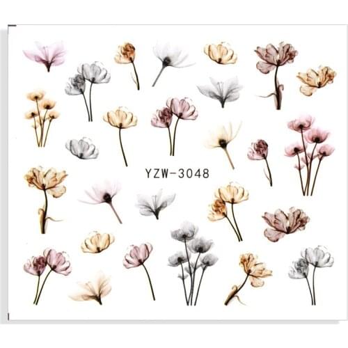 YZWLE Flower Slider Nail Sticker Water Transfer Pink Plum Insect Decals Nail Art Tattoo Manicure