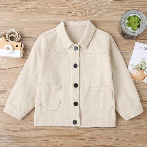 Kids Jackets 2021 Spring Autumn New Baby Girls Boys Casual Denim Coats Korean Cartoon Print Children Jackets Toddler Outerwear