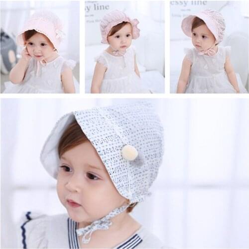 Baby Summer Hat Beanie Cotton Newborn Girl Princess Sun Hat Autumn Bonnet Cap Kids Toddler Hat Baby Photography Props For Girls