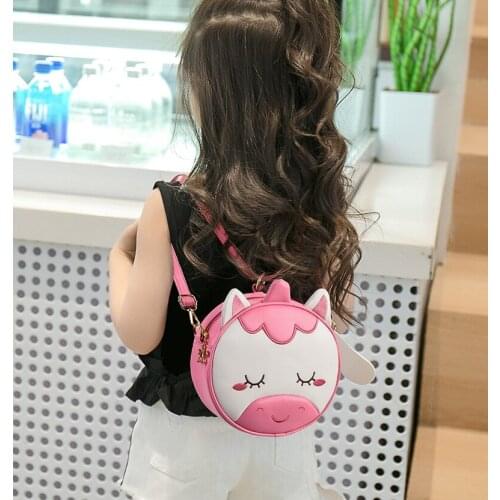 Korean new childrens shoulder/backpack for boys girls cute PU leather messenger bag fashion kid small backpack small bag