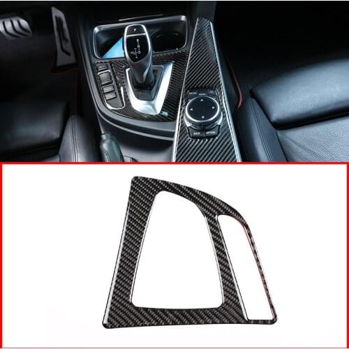 Soft Carbon Fiber Car Gear Shift Decoration Frame Trim Stickers For BMW F30 F35 2013-2018 Accessories