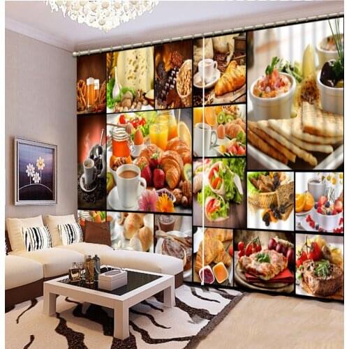 Customized size Luxury Blackout 3D Window Curtains For Living Room kitchen curtains