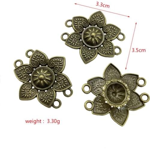JunKang Ethnic Style Antique Silver Bronze 4 Hole Dream Catcher DIY Sweater Chain Making Jewelry Connector Accessories