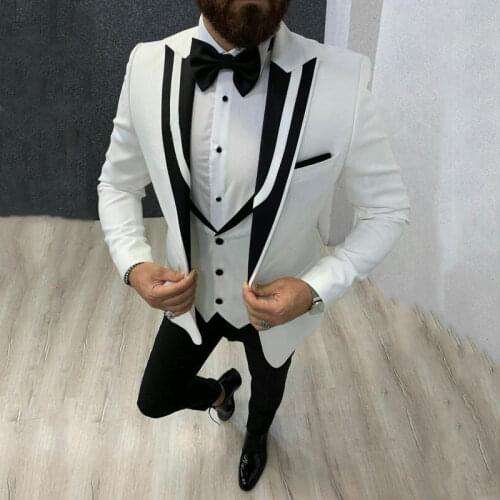 Suit Men Costume Homme Mariage Luxe Wedding Groom Prom Suit Casual Business Slim Fit Social Blazer Ropa Hombre Jacket+Pants+Vest