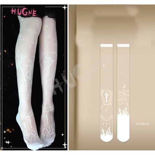 Moon Graveyard ~ Gothic Lolita Summer Thigh High Stockings