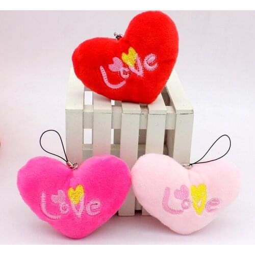 Hearts Stuffed Plush Toy , Little 6cm Mini LOVE Plush TOY keychain Pendant Toy Wedding Toy