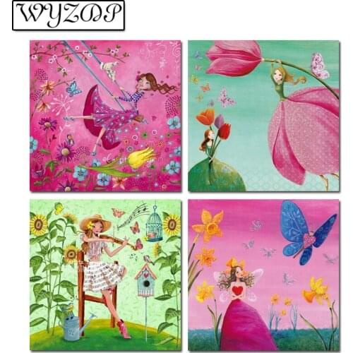 5D Diamond painting Cartoon girl Pictures Full Square/Round Diamond Embroidery Cross stitch Gift Kits Home decor WYZ20210152
