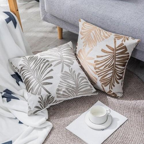 Cotton Linen Leaf Pillowcase Cushion Cover Car Home Decorative Cushions Nordic Style Pillowcase Tropical Botanic Leaves
