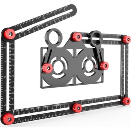 New 6/12 Folding Tile Hole Locator Angle Ruler Finder Template Tool Multi Angle Measuring Ruler Corner Positioning Tool