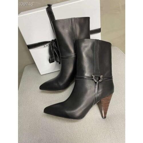 New Season Paris Lilet Boots 75 Black Leather Boots Women Shoes