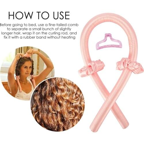 Heatless Curling Rod Headband No Heat Curls Silk Ribbon Hair Rollers Sleeping Soft Headband Hair Curlers DIY Hair Styling Tools