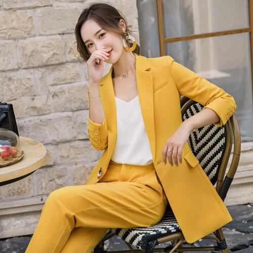 Autumn professional clothes for women work suits for women women pants suits plus size two piece pants jacket and pants set