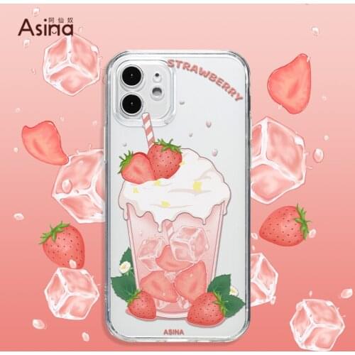 ASINA Transparent TPU Case For iPhone 11 12 Pro Max XS Max XR Soft Silicone Cute Fruit Summer Cover For iPhone 8 7 6 Plus SE2020